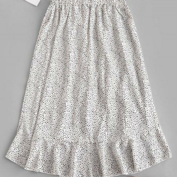 Zaful Polka Dot Ruffle A Line Skirt - Picture 2 of 6